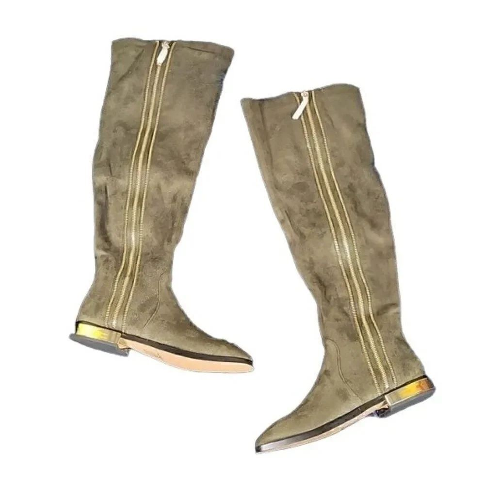 Lady Couture Uptown Olive Boots Sz 37